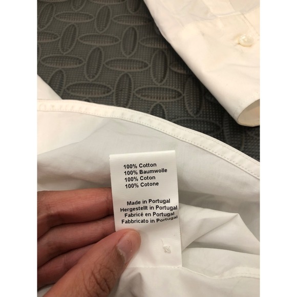 Lis Lareida Button Down Shirt Sz 40 White Sea Island Cotton David John Anderson - Picture 6 of 10